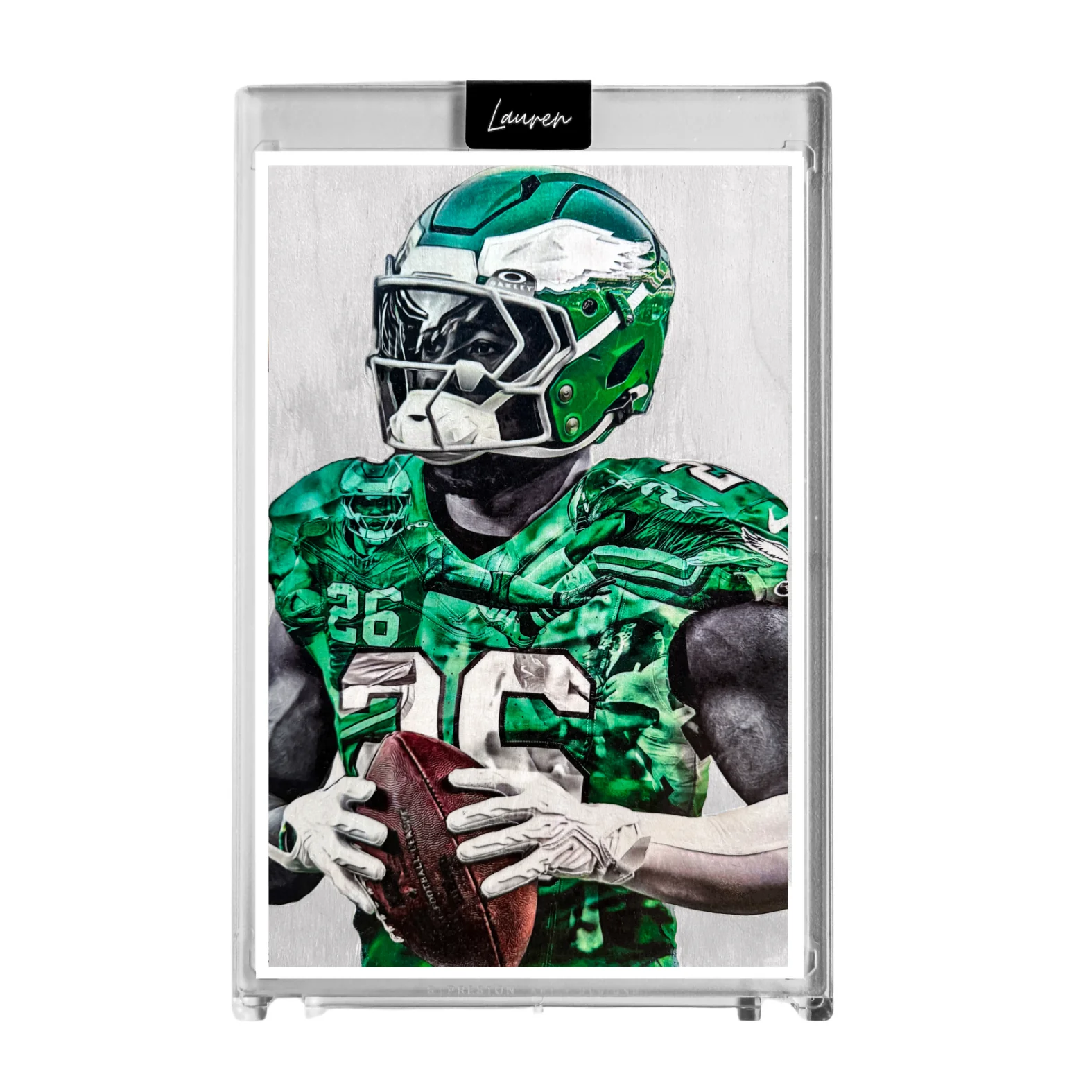 "Saquon" (Saquon Barkley) Philadelphia - Football Print Collectible 4x6 Art Slab - 1/1 Gold Artist Autograph - Image 3