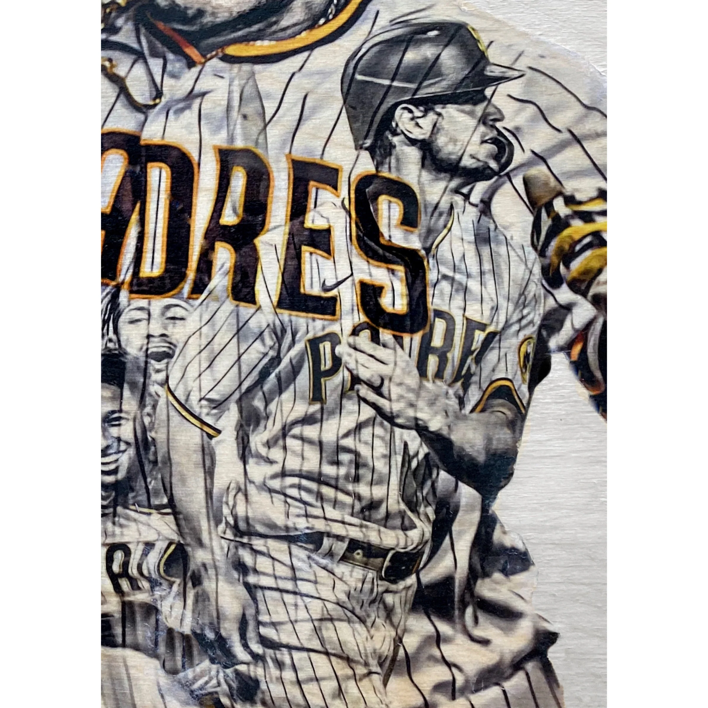 "Slam Diego" (Tatis, Hosmer, Machado, Myers, Profar & Croneworth) San Diego Padres - Officially Licensed MLB Print - Limited Release - Image 3
