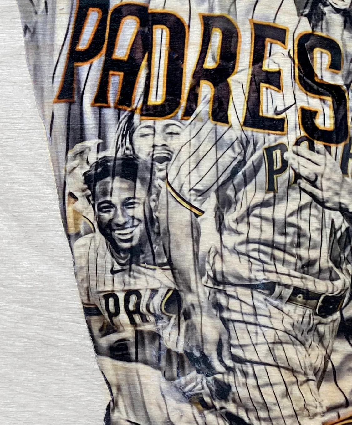 "Slam Diego" (Tatis, Machado, Hosmer, Myers, Profar & Cronenworth) San Diego Padres - 1/1 Original on Wood - Image 5