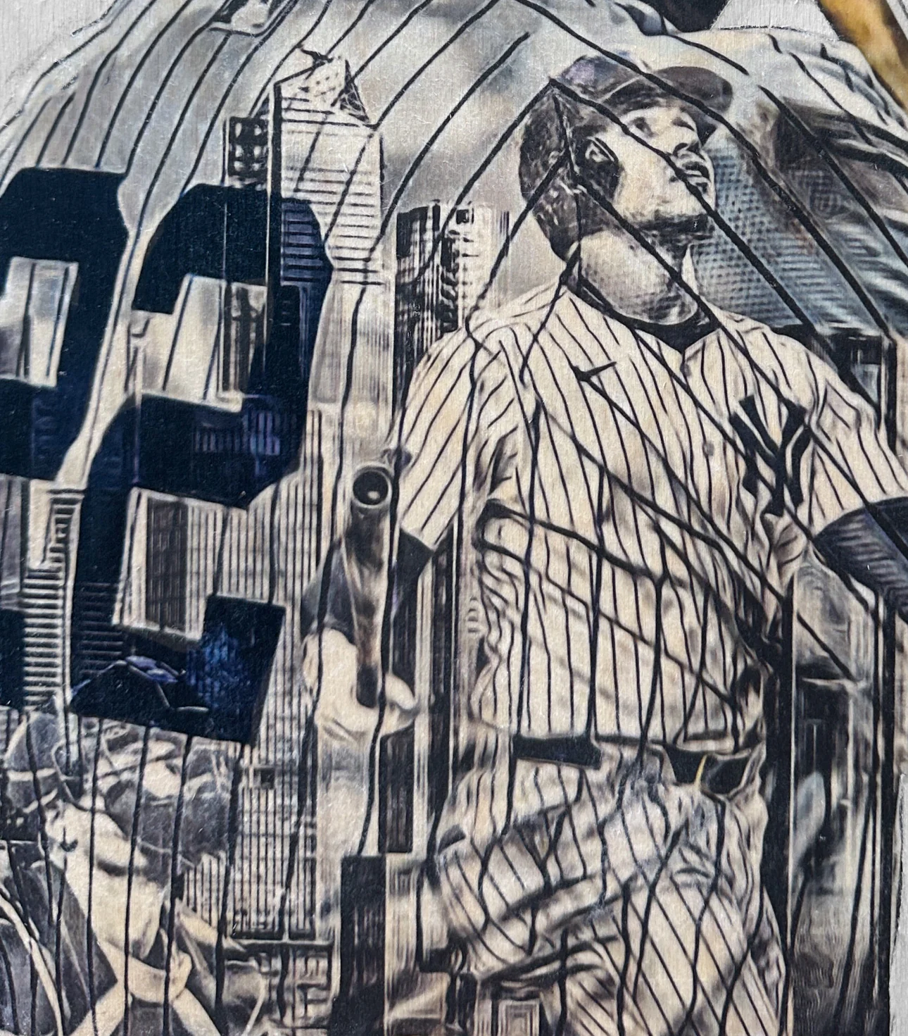 "Soto Pacheco" (Juan Soto) New York Yankees - 1/1 Original on Wood - Image 2