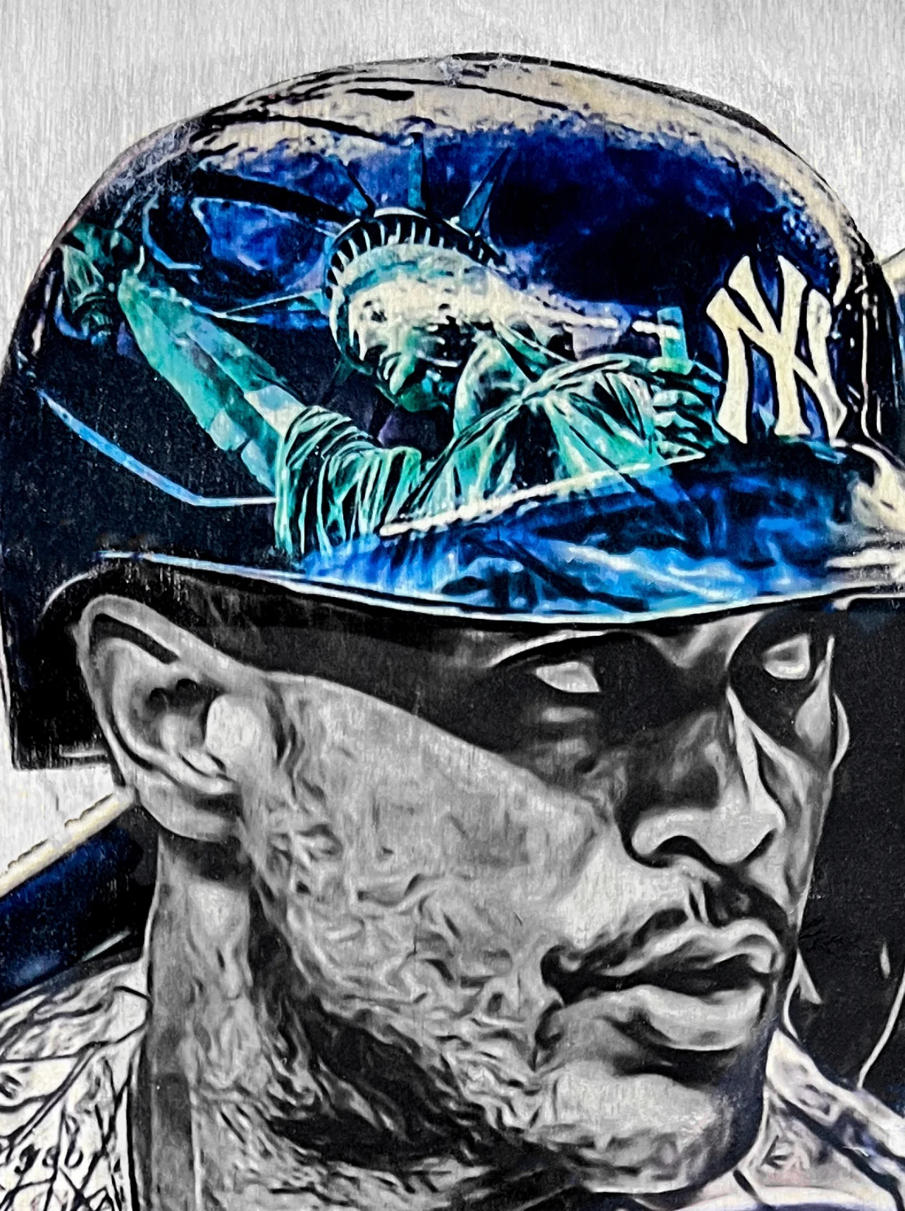 "Stanton" (Giancarlo Stanton) New York Yankees - 1/1 Original on Wood - Image 2