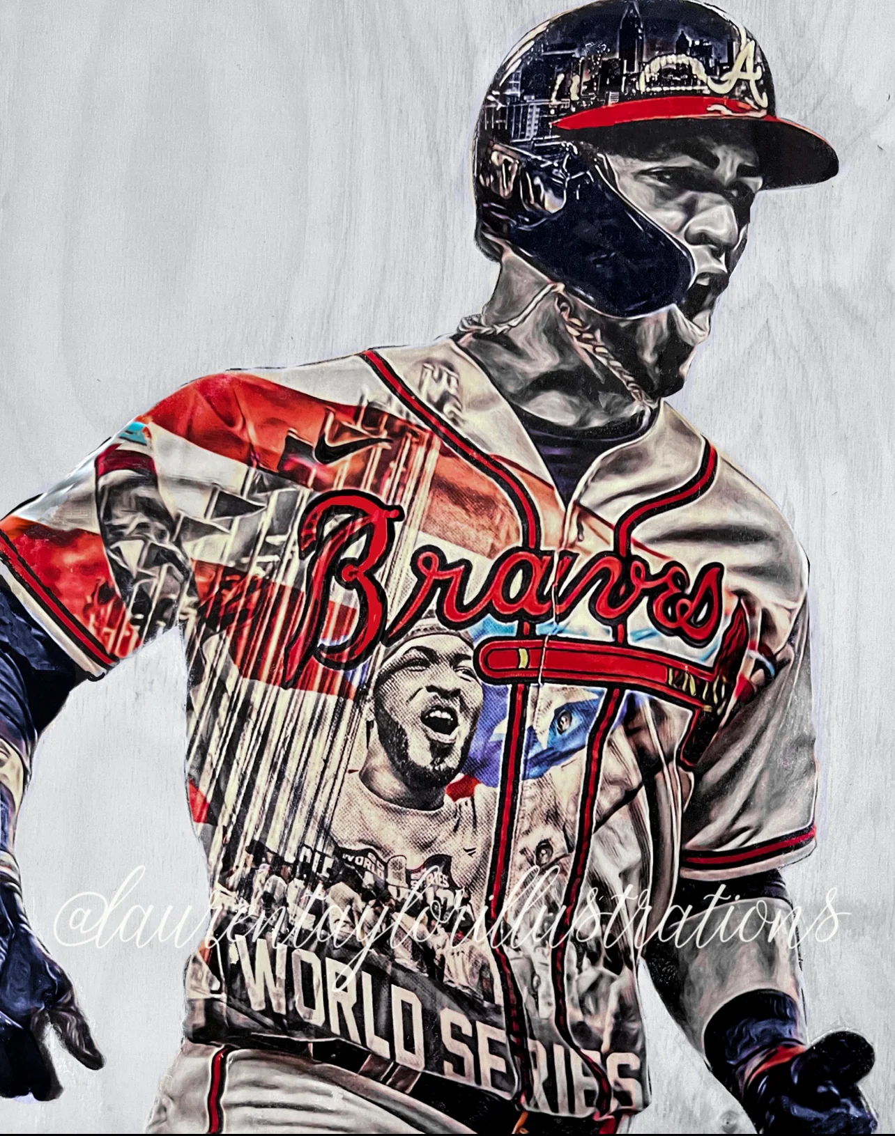 "Super Rosario" (Eddie Rosario) Atlanta Braves 2021 World Series Champions - Officially Licensed MLB Print - Limited Release /500 - Image 5