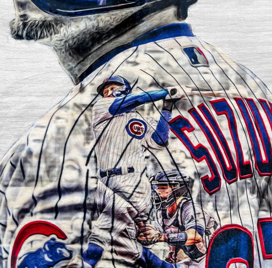 "Suzuki" (Seiya Suzuki) Chicago Cubs - 1/1 Original on Wood - Image 2