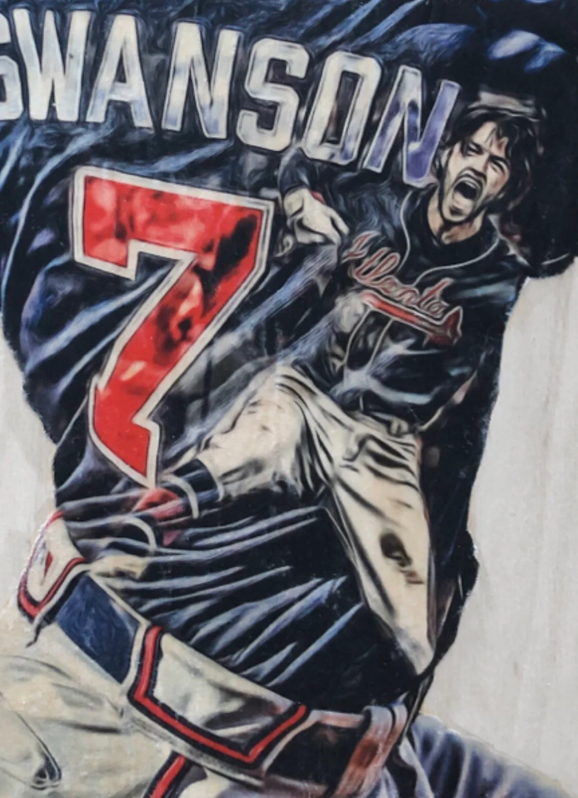 “Swanson” (Dansby Sawnson) 1/1 Original on Wood - Image 2