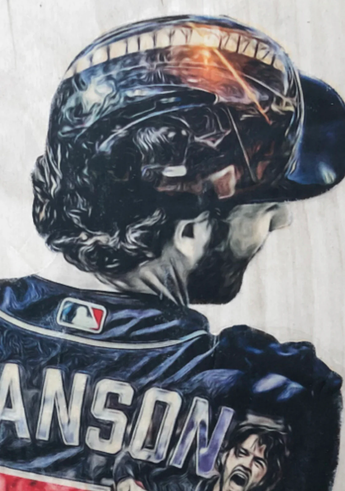 “Swanson” (Dansby Sawnson) 1/1 Original on Wood - Image 3