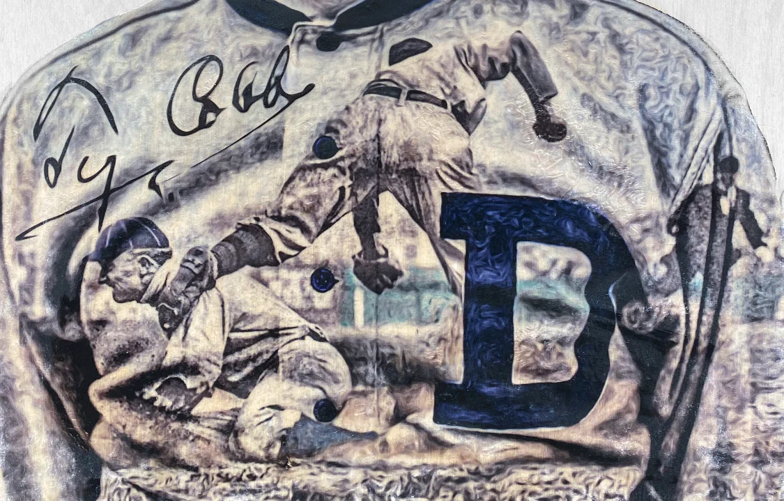 "The Georgia Peach" (Ty Cobb) Detroit Tigers - 1/1 Original on Birchwood - Image 4