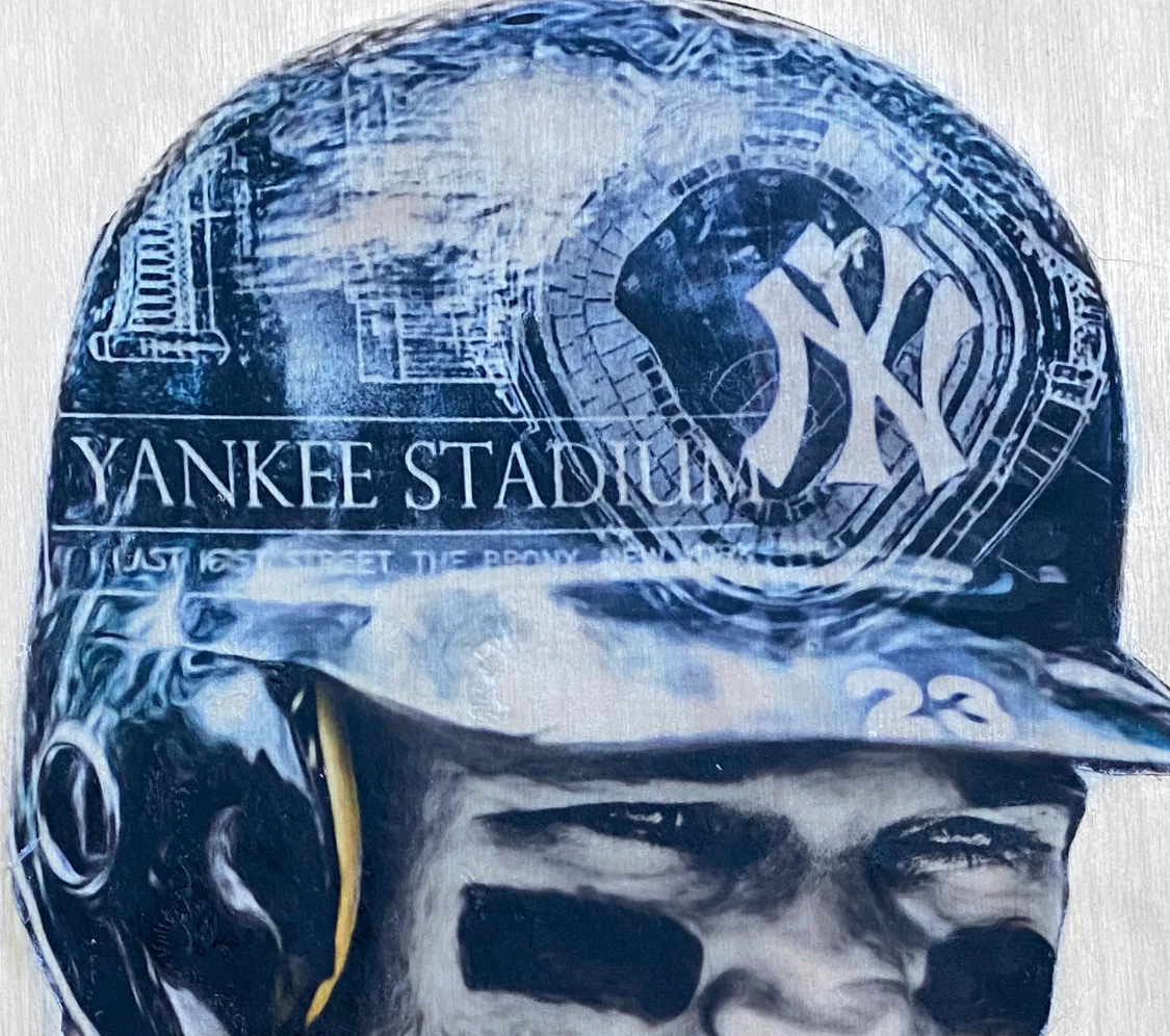 "The Hit Man" (Don Mattingly) New York Yankees - 1/1 Original on Wood - Image 4
