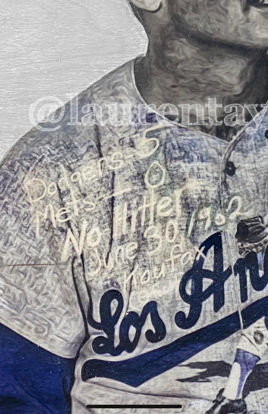 "The Left Arm of God" (Sandy Koufax) Los Angeles Dodgers - 1/1 Original on Wood - Image 2