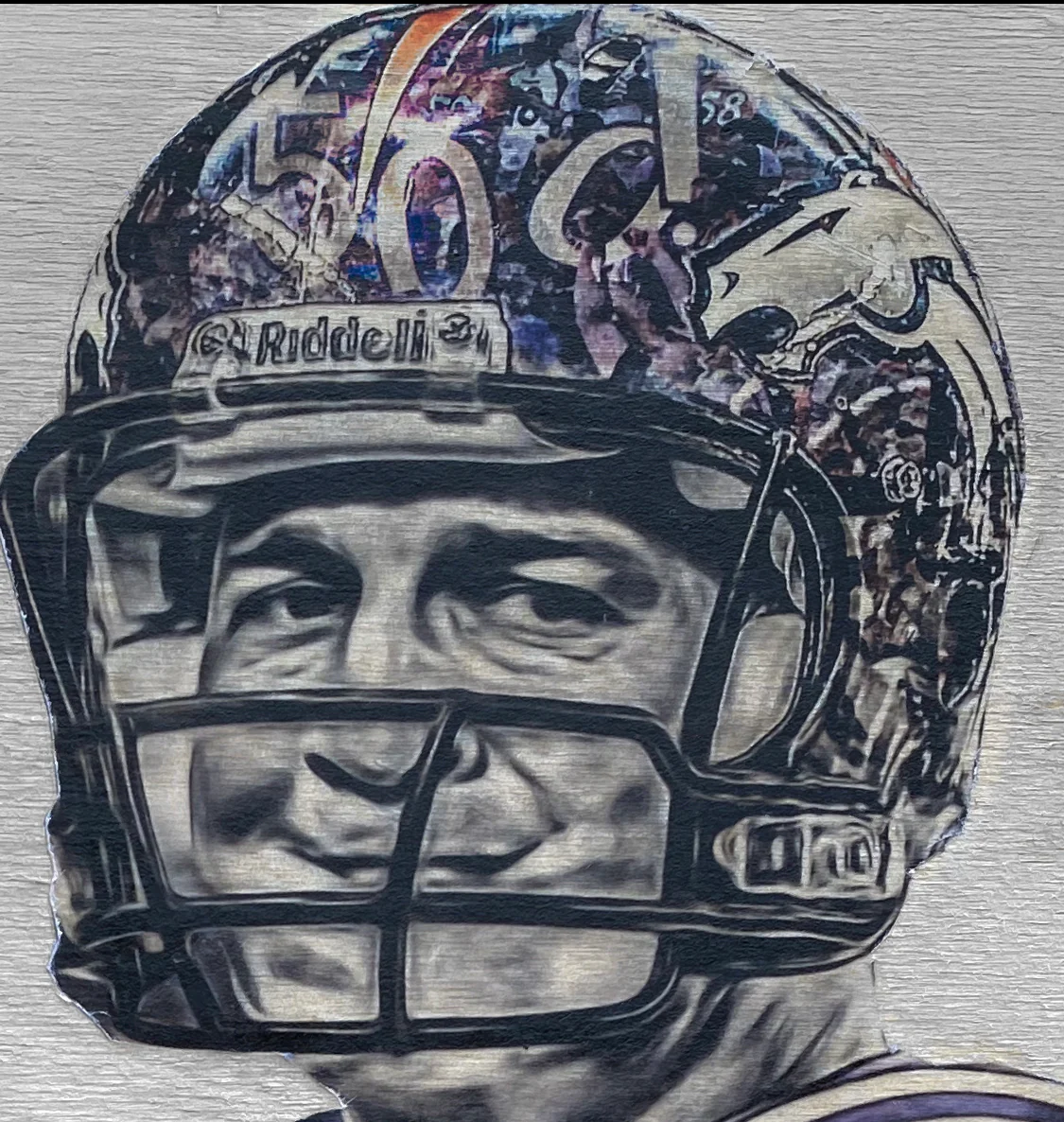 "The Sheriff" (Peyton Manning) Indianapolis Colts, Denver Broncos & Tennessee Volunteers - 1/1 Original on Wood - Image 2