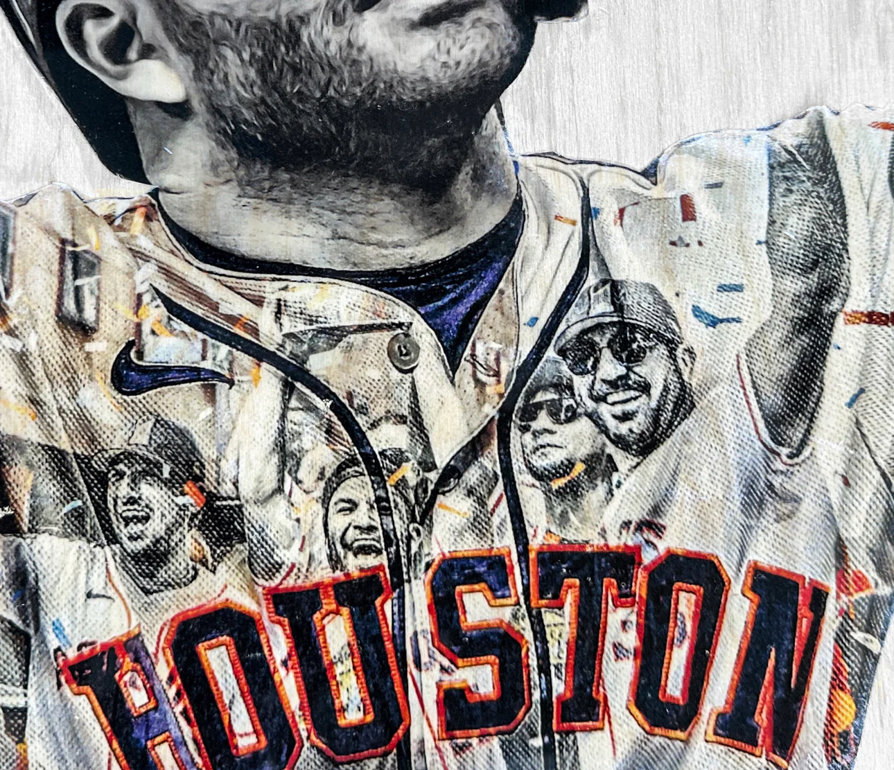 "TUVE” (José Altuve) Houston Astros - 1/1 Original on Wood - Image 2