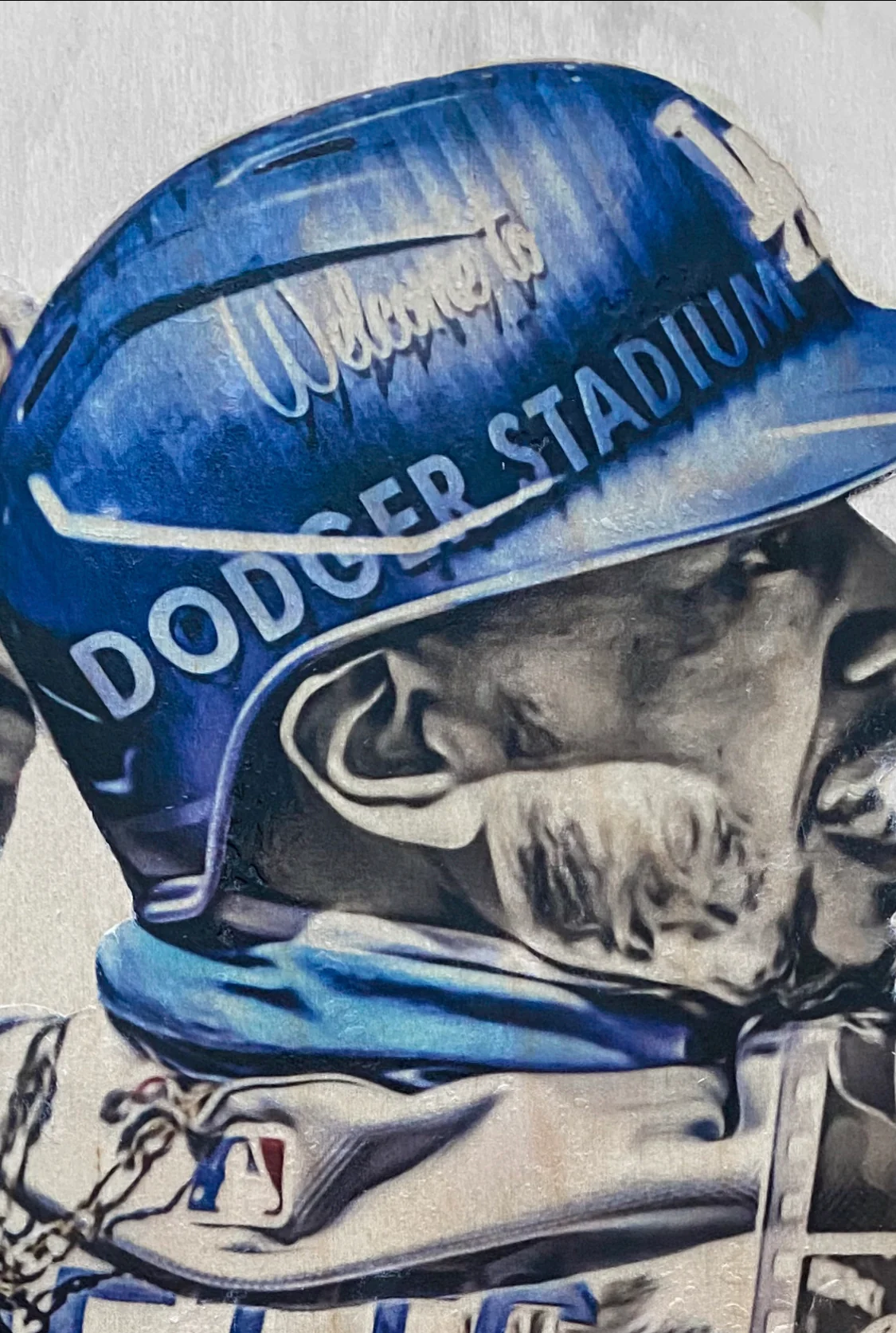 "Welcome to LA" (Mookie Betts) Los Angeles Dodgers - 1/1 Original on Wood - Image 3