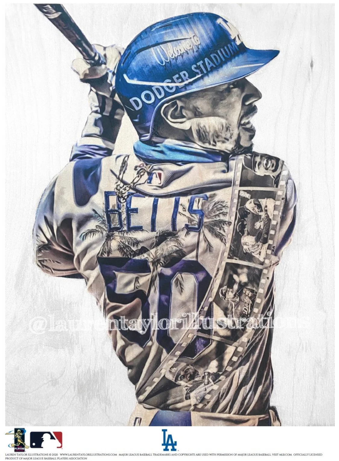 "Welcome to LA" (Mookie Betts) Los Angeles Dodgers - Officially Licensed MLB Print - BLUE SIGNATURE LIMITED RELEASE /5 - Image 2