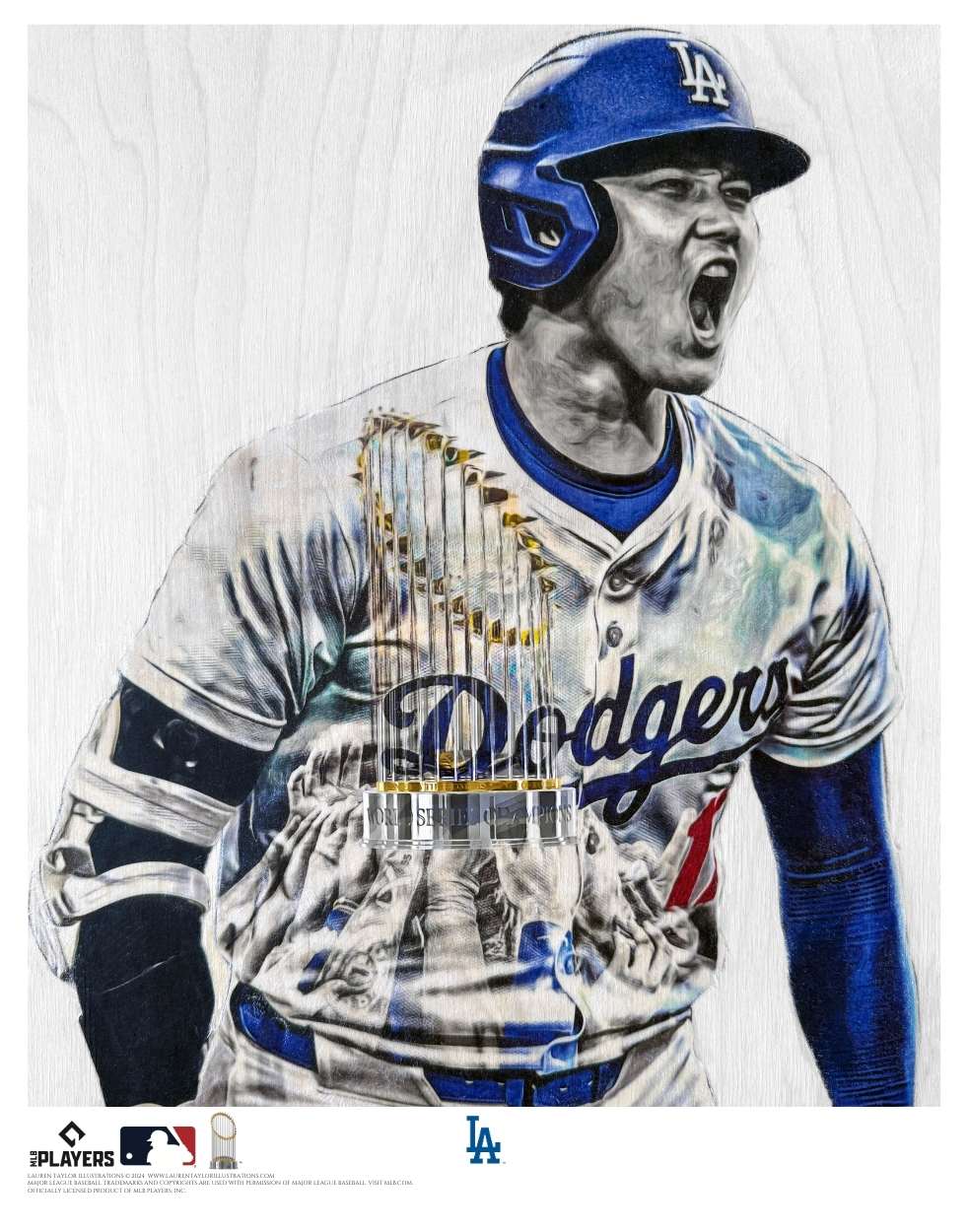 "World Series Ohtani" (Shohei Ohtani) Los Angeles Dodgers - Officially Licensed MLB Print - Limited Release /500