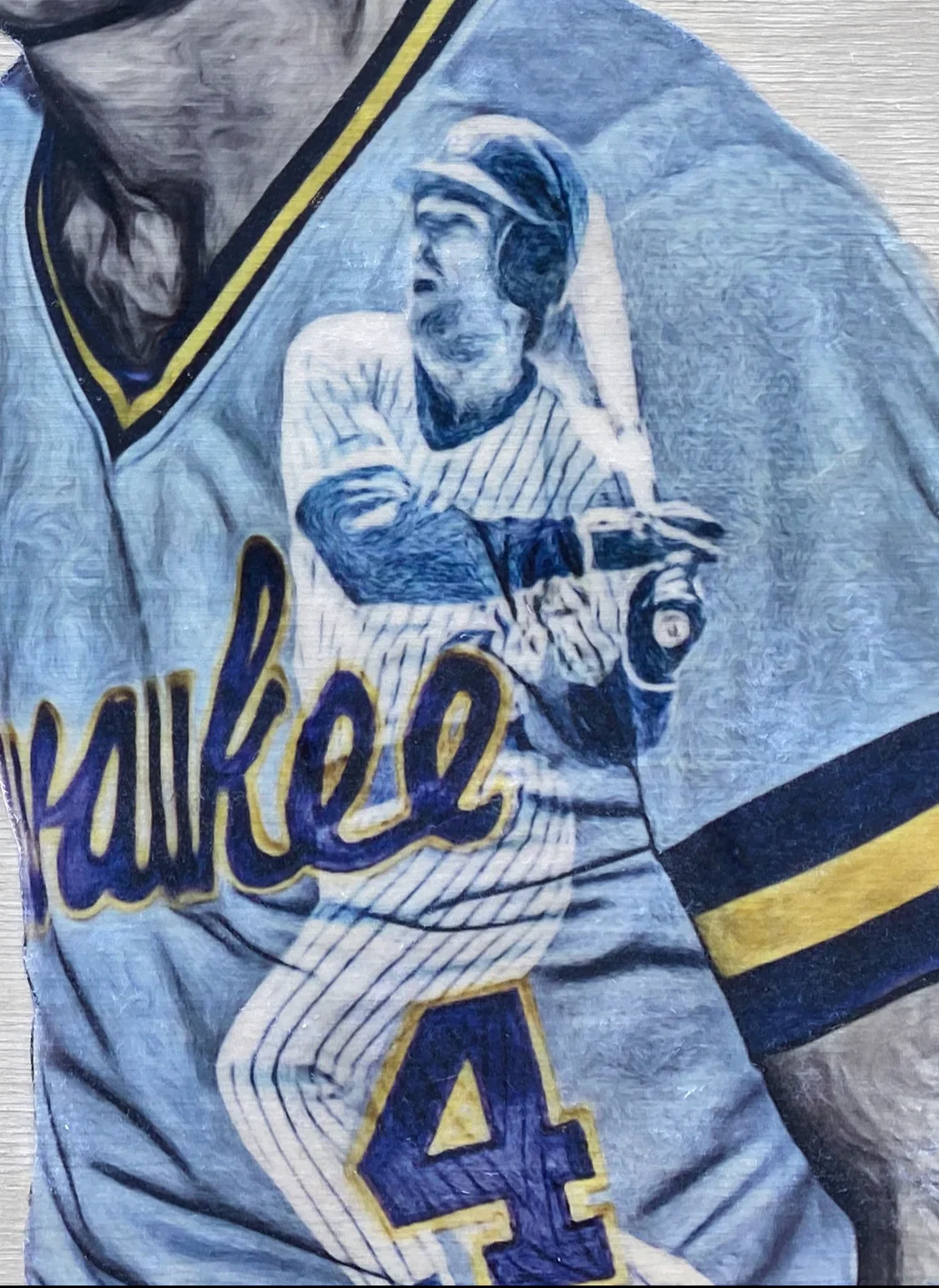 "Yount and Molitor” (Robin Yount and Paul Molitor) Milwaukee Brewers - 1/1 Original on birchwood - Image 3